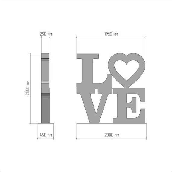 Арт-объект "LOVE"  
        Артикул: SV-SA020
 - фото - 1