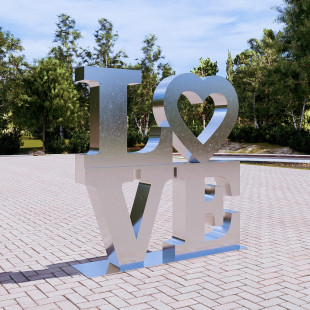 Объемная надпись "LOVE" из нержавеющей стали  
        Артикул: SV-SA020
 - фото - 3