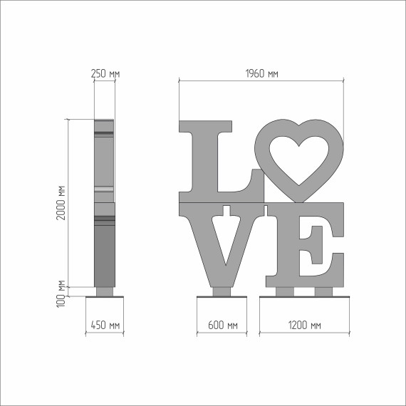 Арт-объект "LOVE"  
        Артикул: SV-MА019
 - фото - 1