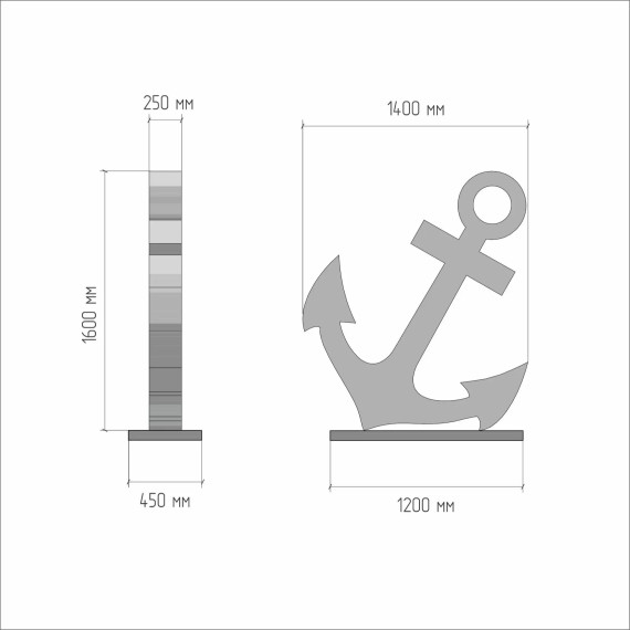 Арт-объект "Якорь" из металла  
        Артикул: SV-MA031
 - фото - 1